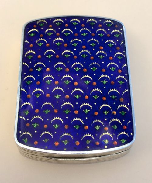 fig 3. Lovely Solid Austrian Silver Enamel Compact Case