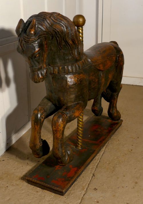 19th Century Wooden Spanish Carousel Galloper or Fair Ground Horse