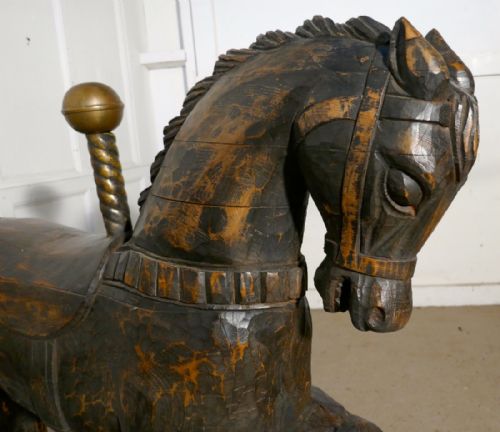 fig 2. 19th Century Wooden Spanish Carousel Galloper or Fair Ground Horse