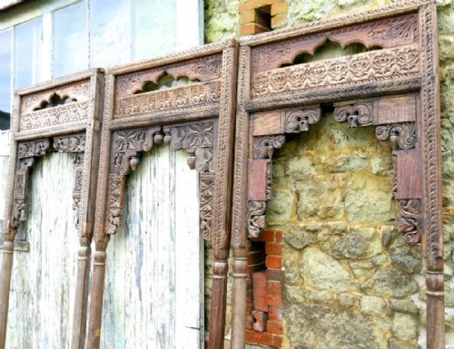 fig 1. 19th Century Indonesian Carved Teak Gazebo with Arched Panels