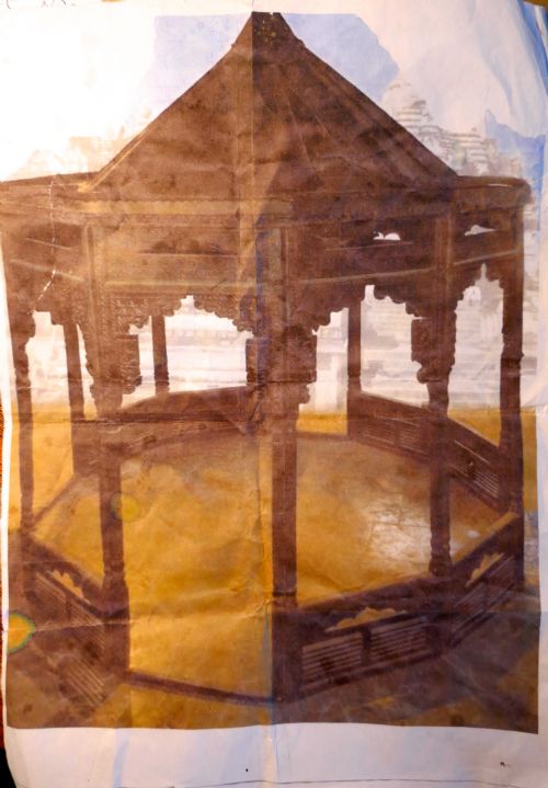 fig 2. 19th Century Indonesian Carved Teak Gazebo with Arched Panels