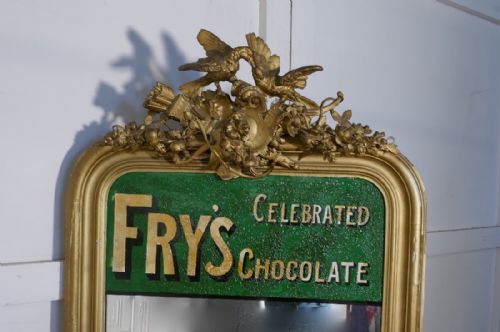 fig 2. Large Victorian Advertising Mirror, Fry’s Chocolate Over Mantle