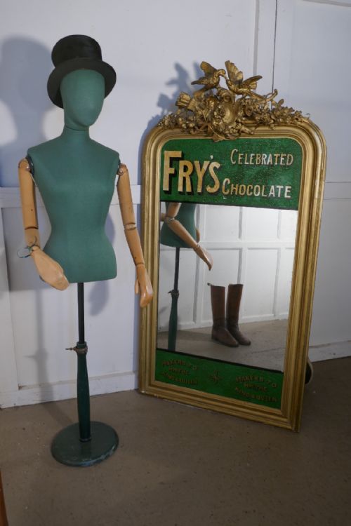 fig 4. Large Victorian Advertising Mirror, Fry’s Chocolate Over Mantle