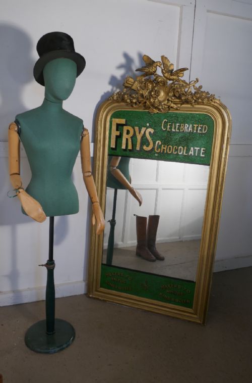 fig 5. Large Victorian Advertising Mirror, Fry’s Chocolate Over Mantle