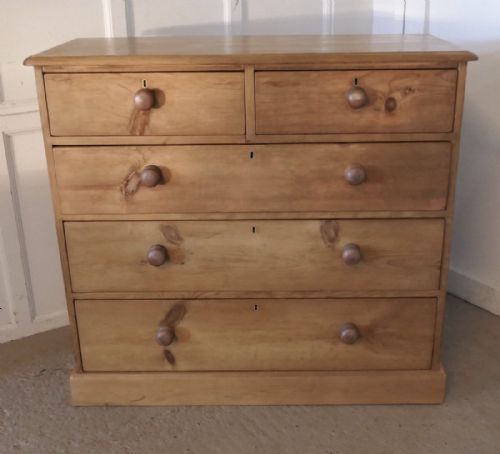 Large Heavy Quality Victorian Pine Chest of Drawers