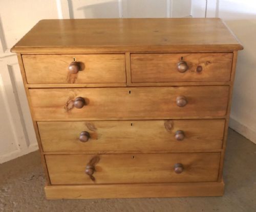 fig 2. Large Heavy Quality Victorian Pine Chest of Drawers