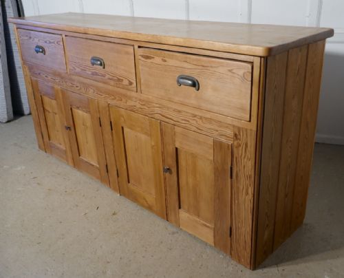 fig 1. Large Victorian Pine Farmhouse Kitchen Dresser Base,