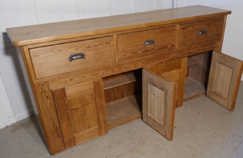 fig 2. Large Victorian Pine Farmhouse Kitchen Dresser Base,