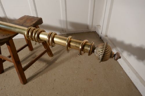 fig 1. A very Chunky Victorian Brass Curtain Poles with Rings