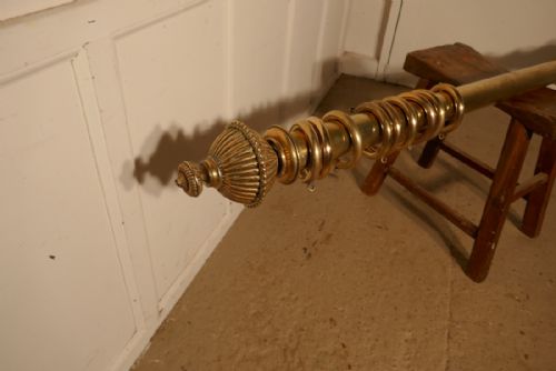 fig 2. A very Chunky Victorian Brass Curtain Poles with Rings