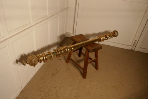 fig 3. A very Chunky Victorian Brass Curtain Poles with Rings