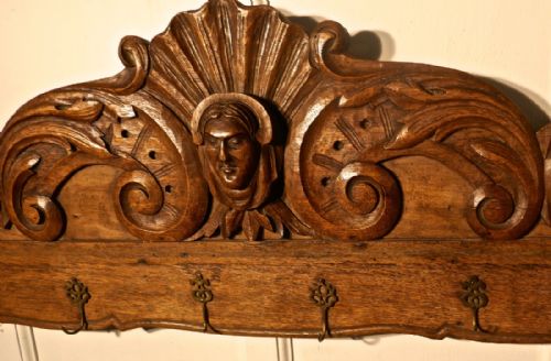 fig 4. 19th Century French Carved Oak Coat Hooks