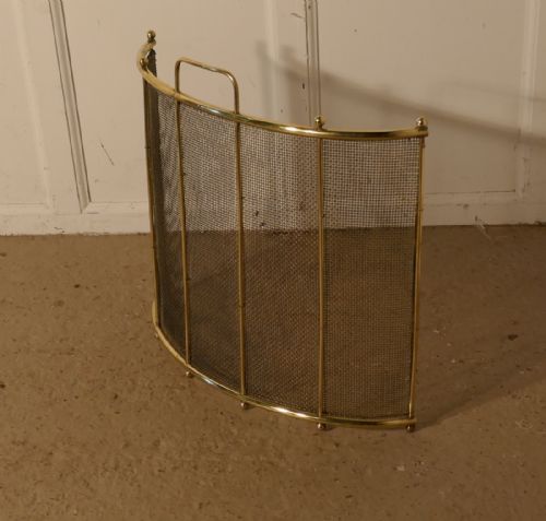 fig 3. Victorian Curved Brass Fire Guard, Spark Screen