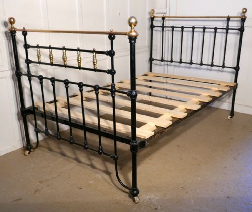 fig 1. Victorian Brass and Iron Small Double Bed