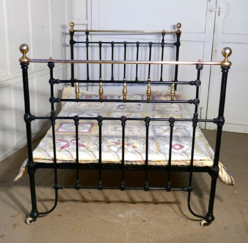 fig 4. Victorian Brass and Iron Small Double Bed