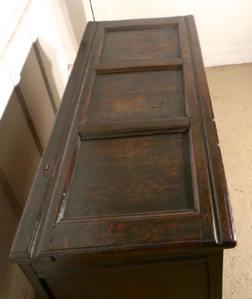 fig 3. A Large 17th Century Carved Oak Coffer