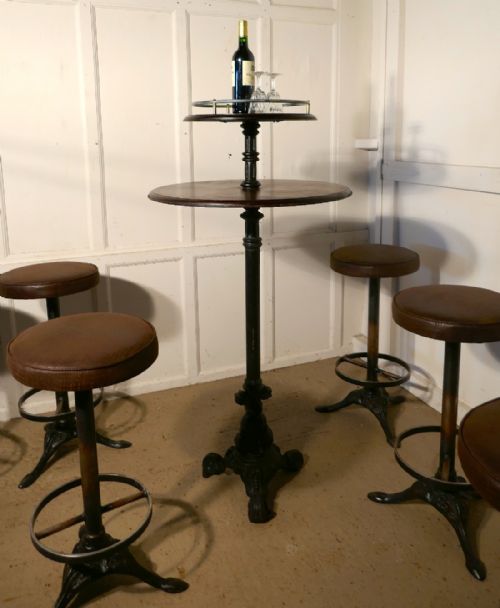fig 3. 19th Century Gueridon Table and 6 High Stools