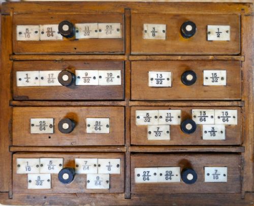 fig 4. Walnut Engineers Filing Drawers, Collector Cabinet