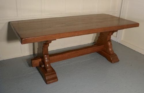 fig 1. A Large French Golden Oak Arts and Crafts Refectory Table