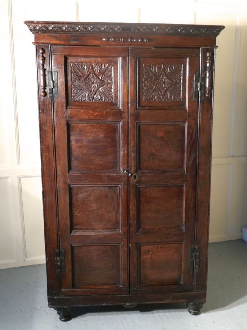 Carved Oak Cupboard or Wardrobe