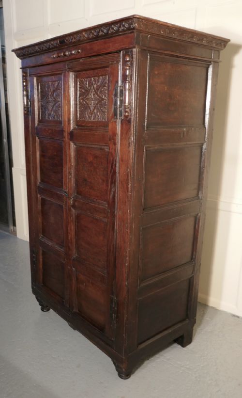 fig 1. Carved Oak Cupboard or Wardrobe