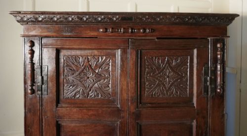 fig 3. Carved Oak Cupboard or Wardrobe
