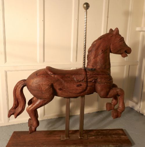fig 1. 19th Century Spanish Wooden Carousel Galloper or Fair Ground Horse