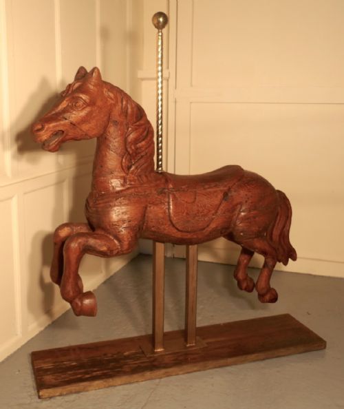 fig 2. 19th Century Spanish Wooden Carousel Galloper or Fair Ground Horse