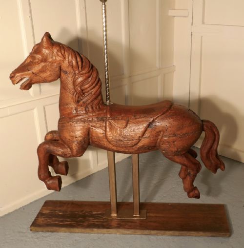 fig 4. 19th Century Spanish Wooden Carousel Galloper or Fair Ground Horse