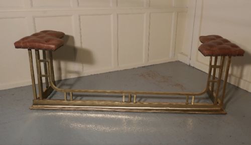 fig 1. A Large Brass and Leather Club Fender