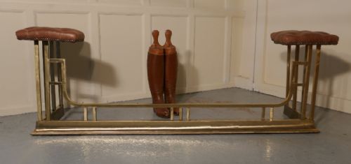 fig 2. A Large Brass and Leather Club Fender
