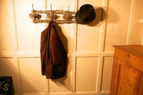fig 1. Charming French Arts and Crafts Brass Coat Hook Rack