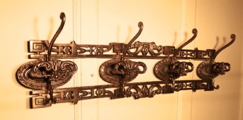 fig 4. Charming French Arts and Crafts Brass Coat Hook Rack