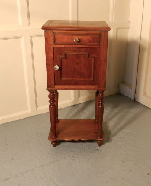 fig 1. French 19th Century Cherry Wood Bedside Cabinet
