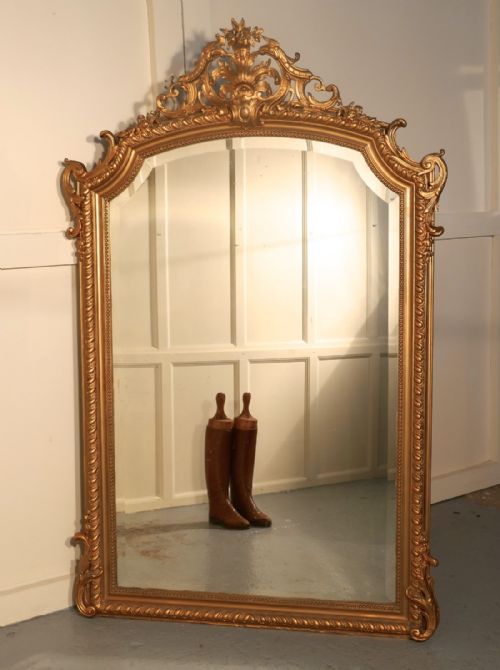 A Large 19th Century French Gilt Wall Mirror