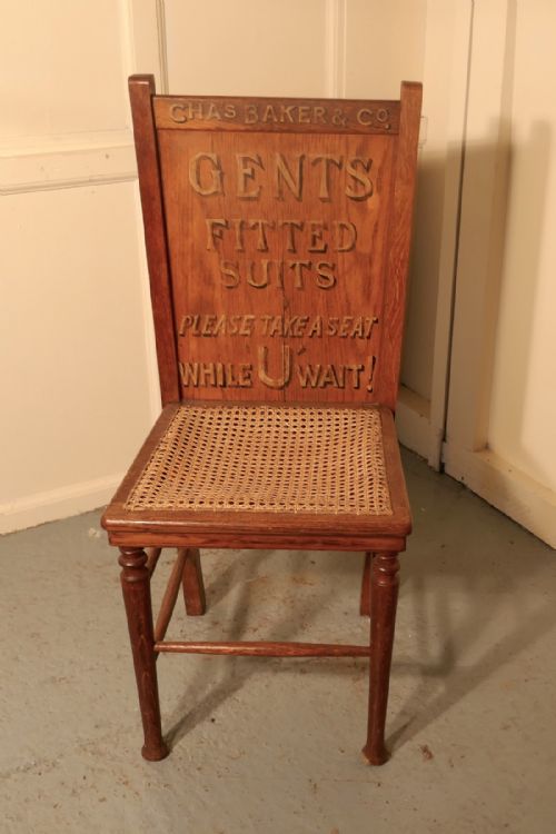 fig 3. Victorian Oak Trouser Press Chair Gentleman’s Outfitter Shop Display