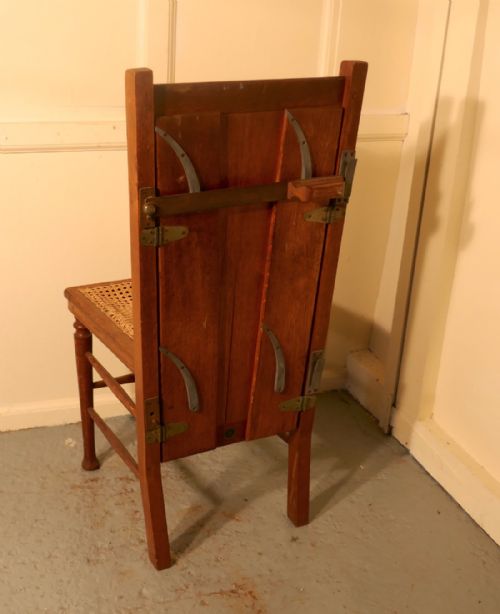 fig 4. Victorian Oak Trouser Press Chair Gentleman’s Outfitter Shop Display