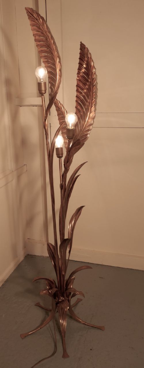 fig 2. French Art Deco Gold Palm Leaf Floor Lamp