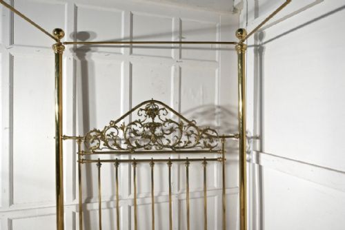 fig 2. Victorian Art Nouveau 4 Poster Double Brass Bed
