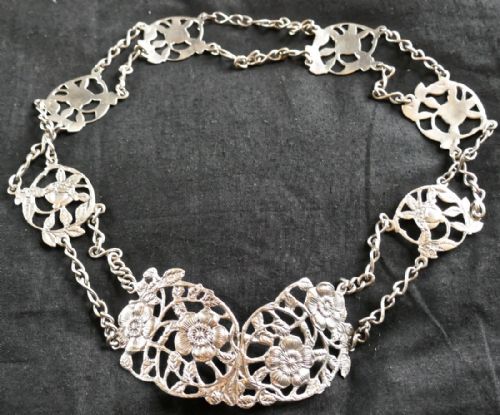 Lovely Art Nouveau Silver Belt and Buckle