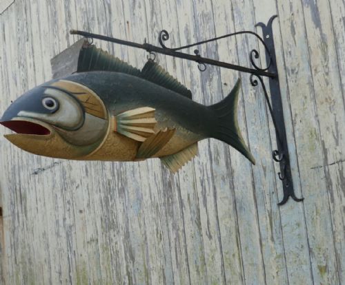 fig 1. Unusual French Sturgeon, Caviar Trade Shop Sign 