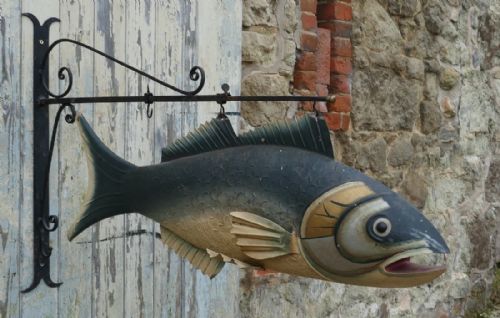 fig 5. Unusual French Sturgeon, Caviar Trade Shop Sign 