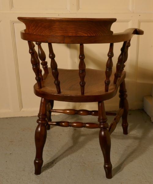fig 2. 19th Century Elm & Ash Smokers Bow Office or Desk Chair