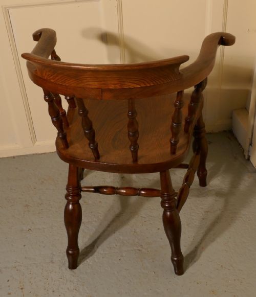 fig 3. 19th Century Elm & Ash Smokers Bow Office or Desk Chair