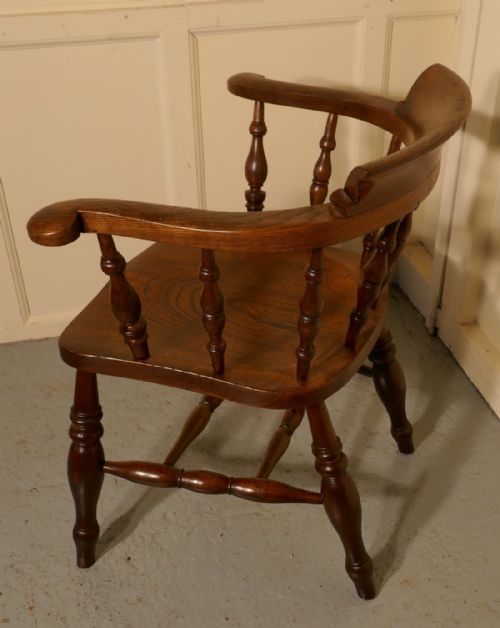 fig 4. 19th Century Elm & Ash Smokers Bow Office or Desk Chair