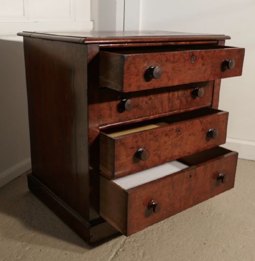 fig 4. Small Victorian Flame Mahogany Chest of Drawers, Batchelor’s Chest 