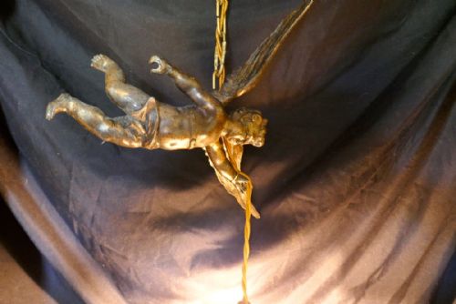 fig 2. A Pretty French Ormolu Cherub Ceiling Pendant