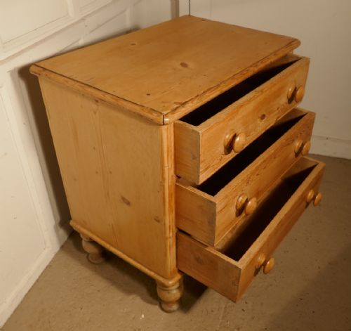 fig 2. A Very Small Victorian Stripped Pine Chest of Drawers
