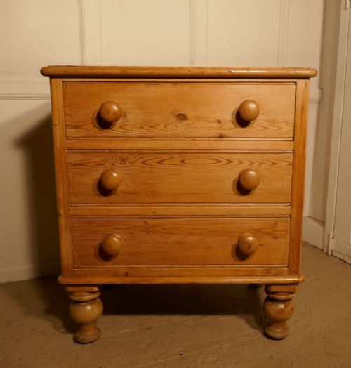 fig 3. A Very Small Victorian Stripped Pine Chest of Drawers