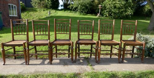 Set of 6, 18th Century Clissett Style Elm and Ash Country Chairs